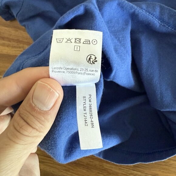 Lacoste Kid's Blue Short Sleeve Crew Neck Tee Size 4 Preppy Classic Sporty - Picture 9 of 11